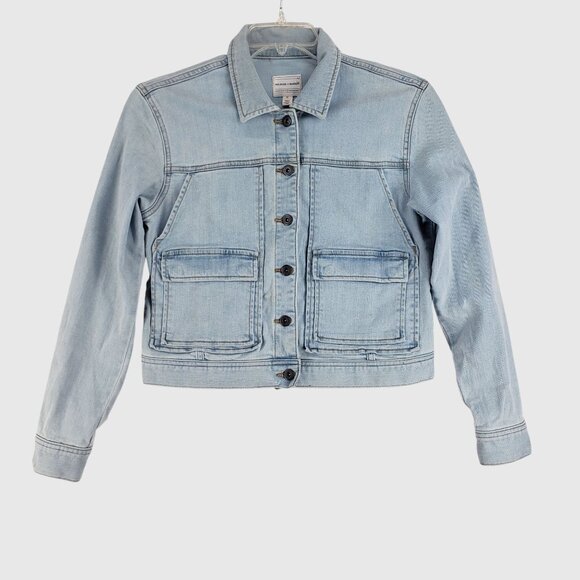 Melrose and Market Womens Light Wash Denim Jacket Classic Fit M - Picture 2 of 9